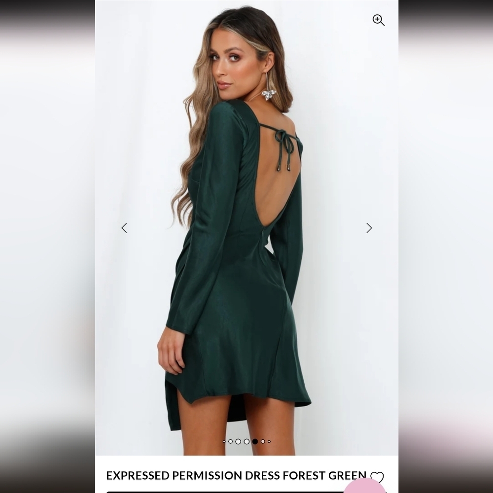 NWT Hello Molly Elegant Teal Satin Material Dress_Med - Picture 2 of 8